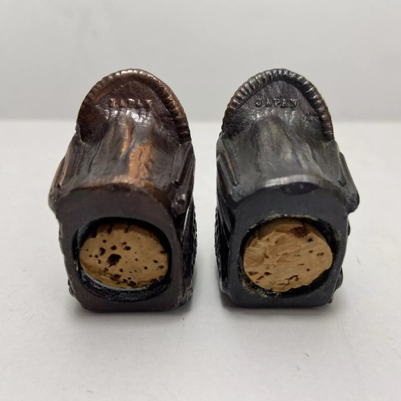 VTG Horse Saddle Salt & Pepper Shakers Cowboy Boots Toothpick Holder Metal Japan - Picture 5 of 12